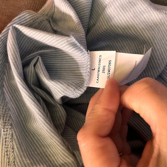 NWT Cupshe Blue Stripe Drawstring Cover-Up Mini Dress L - Picture 12 of 12